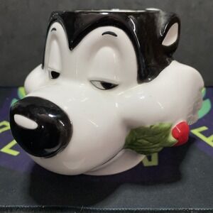 Vintage 1993 Pepe Le Pew Ceramic Mug Applause Warner Brothers 3D Coffee Cup Rare